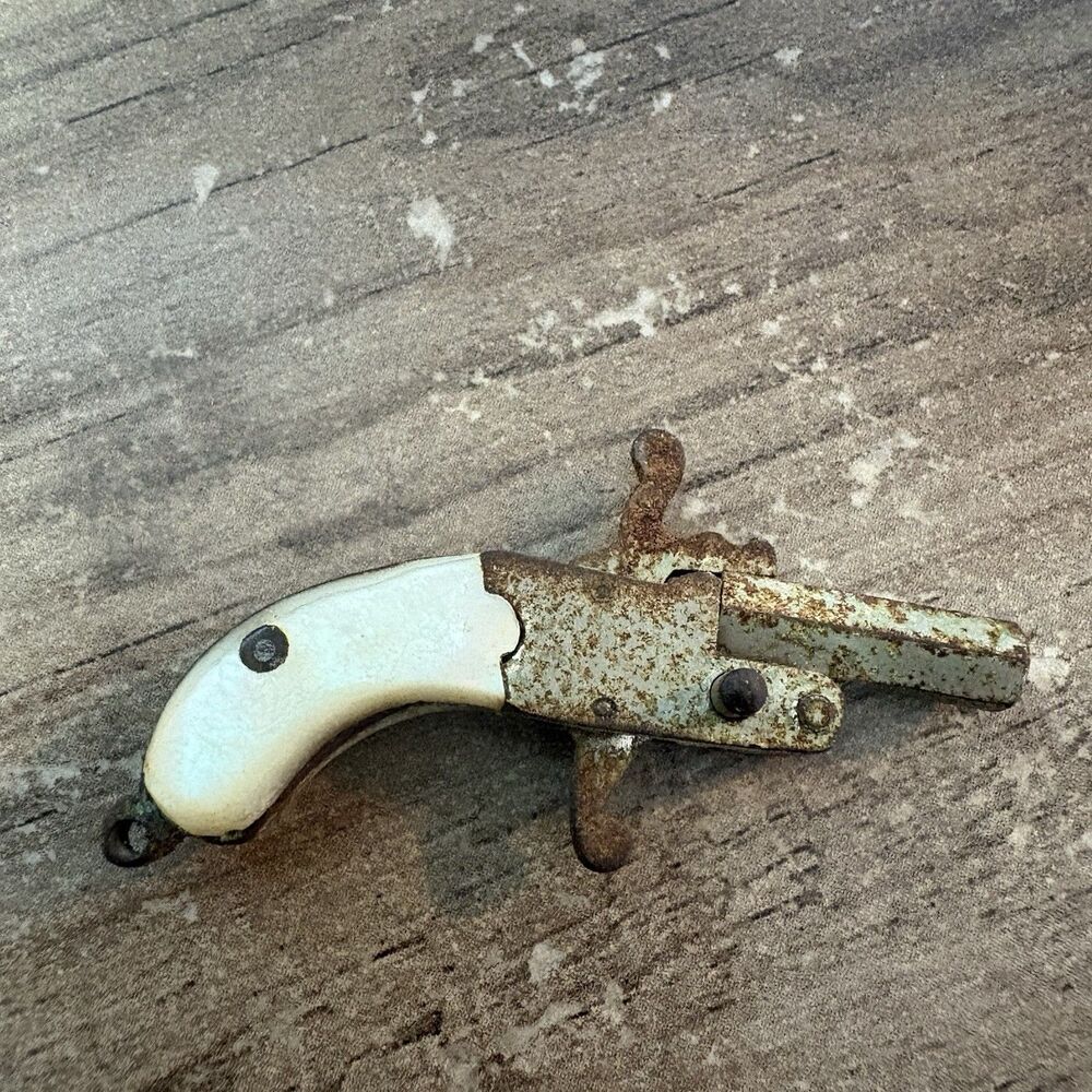 Vtg Berloque Mother of Pearl handle Cap Toy Key chain Charm Austria